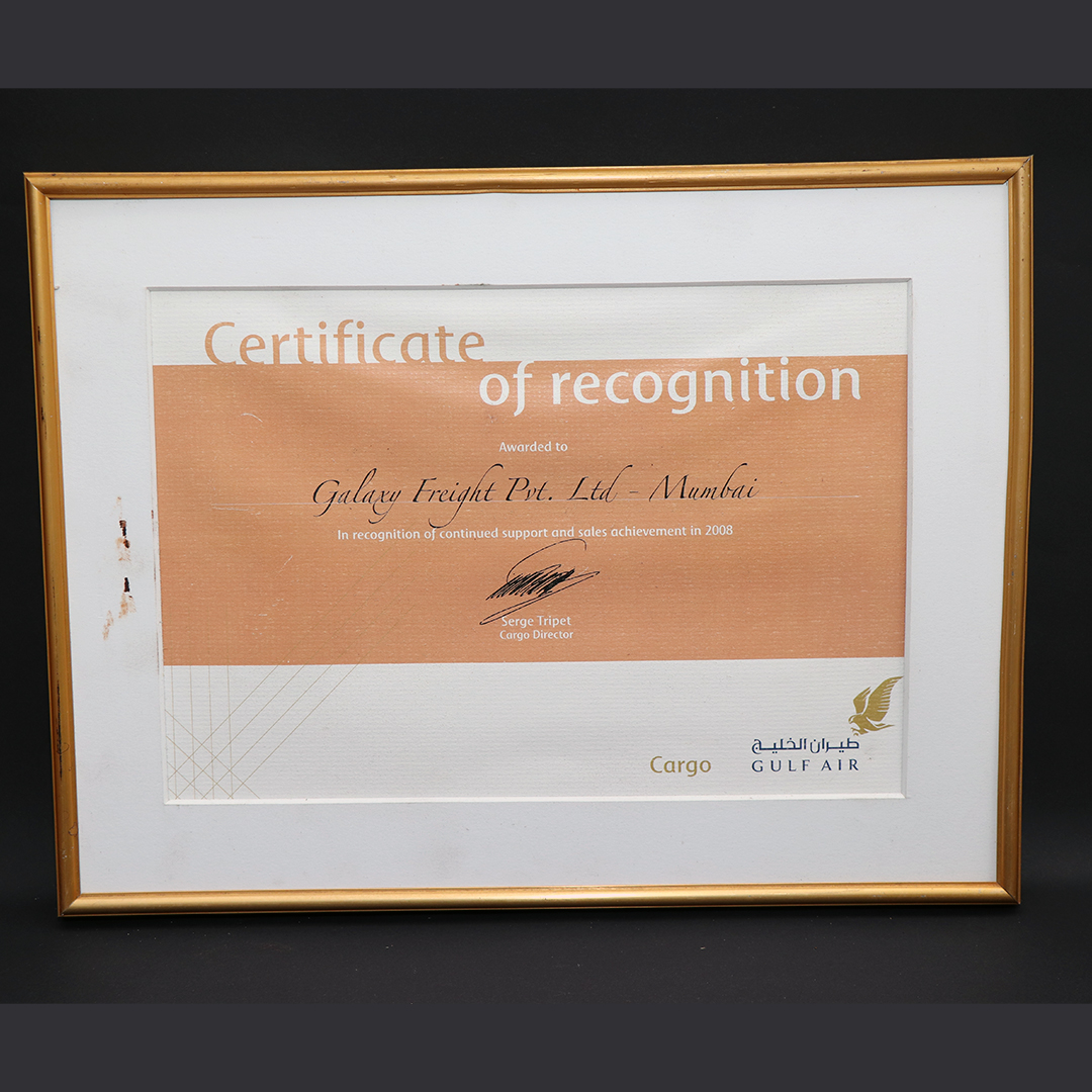 Logistics Certifications Certificate of Registration 2008